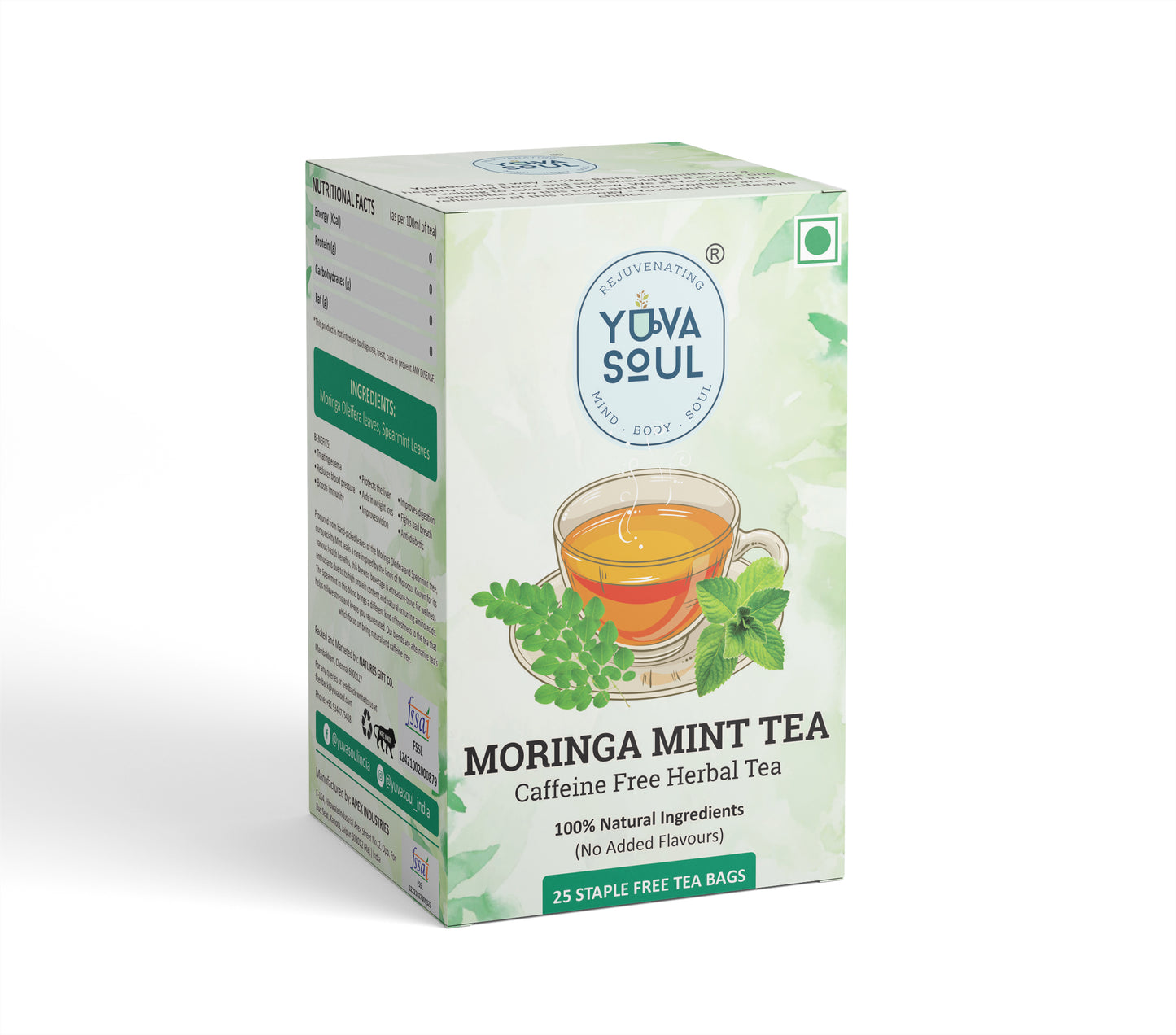 Combo of Tulsi Lemongrass Ginger Tea & Moringa Mint Tea 25 Tea Bags each