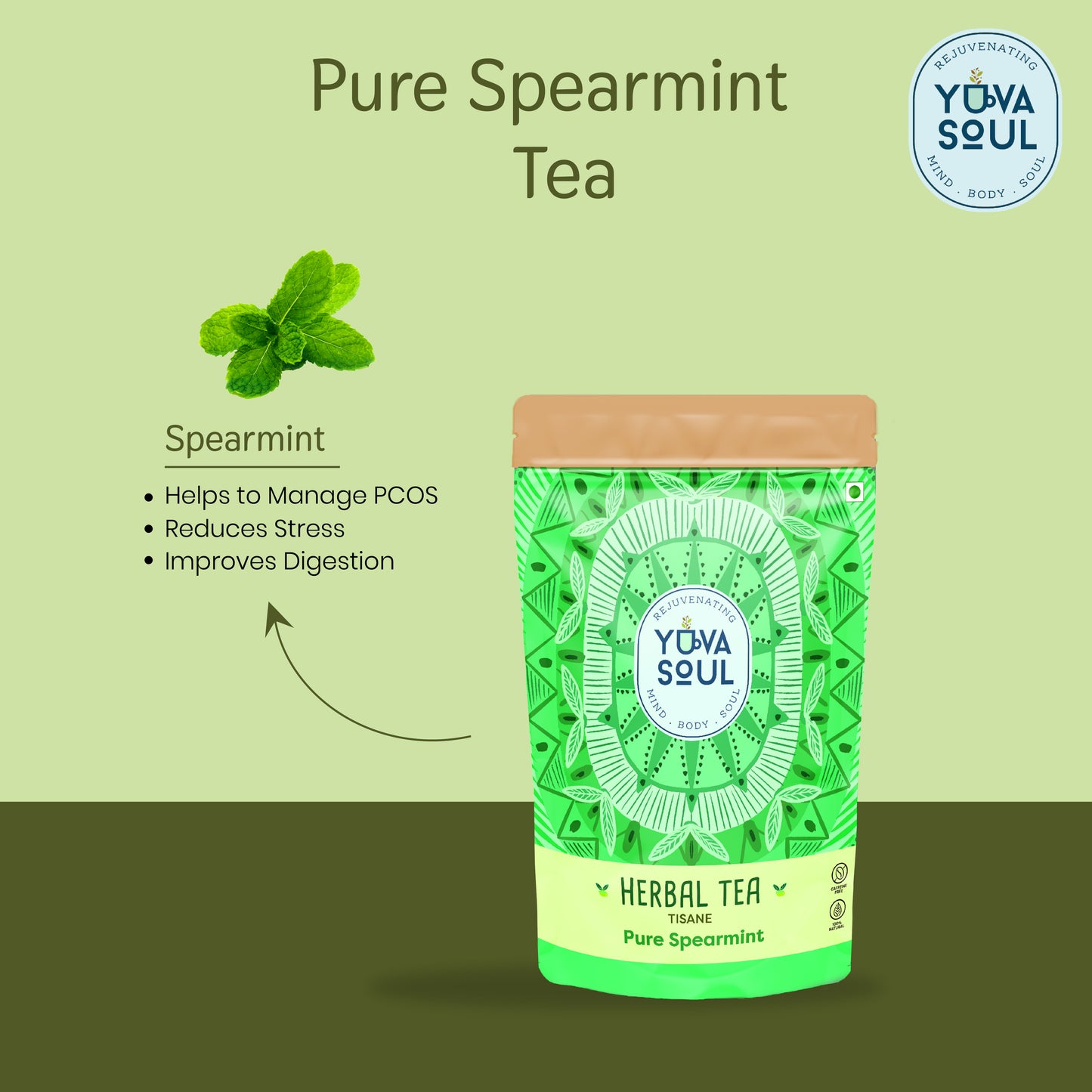 Tulsi Lemongrass Ginger Tea & Pure Spearmint Tea combo 50 gms each