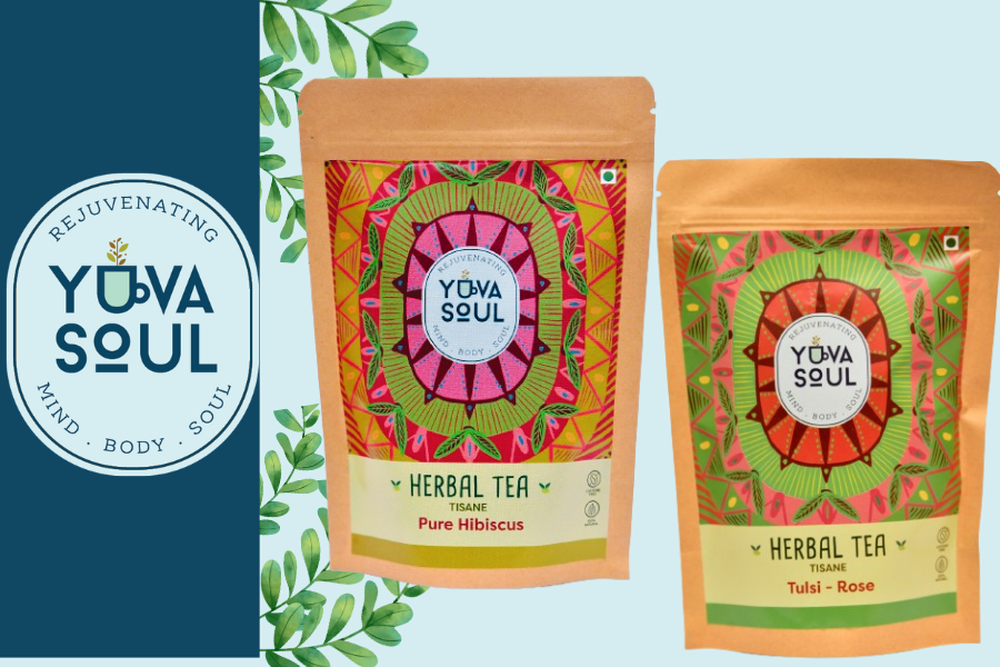 Tulsi Rose Tea and Pure Hibiscus Tea - 50 gm each