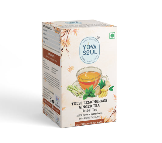 Combo of Tulsi Lemongrass Ginger Tea  & Moringa Mint Tea 25 Tea Bags each